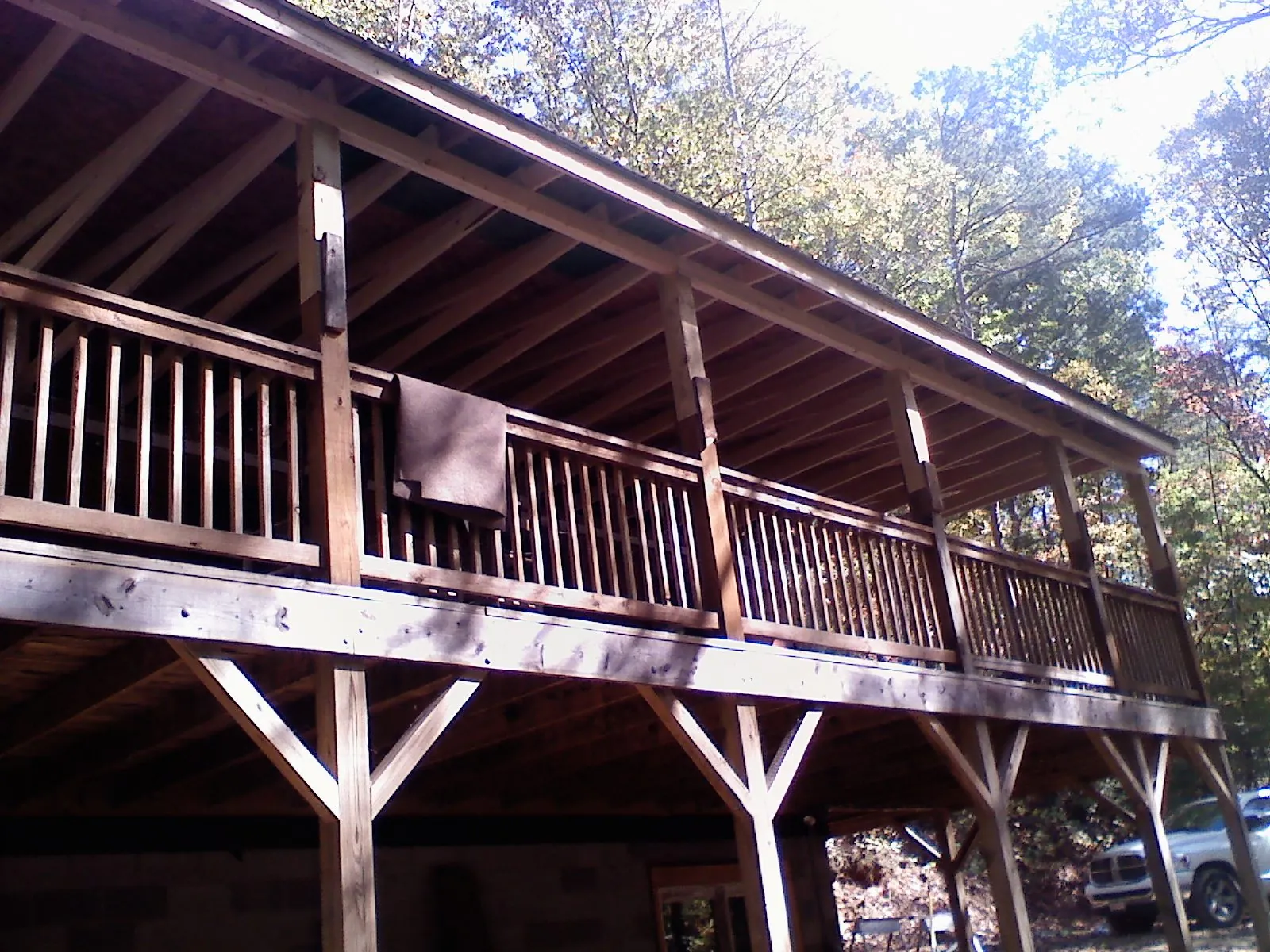 Timber framing under a new elevated porch and deck — Roof Leak Repair in Minong by Roofing Brothers